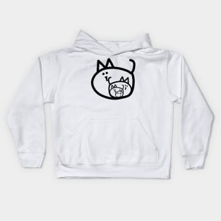 Minimal Nested Cats Kids Hoodie